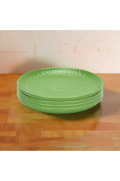 Fissman Ceramic Dinner Plate 20.8cm, Motif Series Ceramic Tableware Dishes, Green
