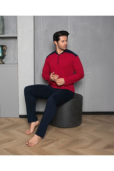 CALİA Men's 4-Season Pajama Set - Buttoned Neck