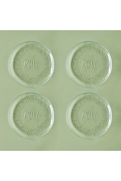 Bella Maison Merry 4-Piece Glass Serving Plate Natural (28 cm)