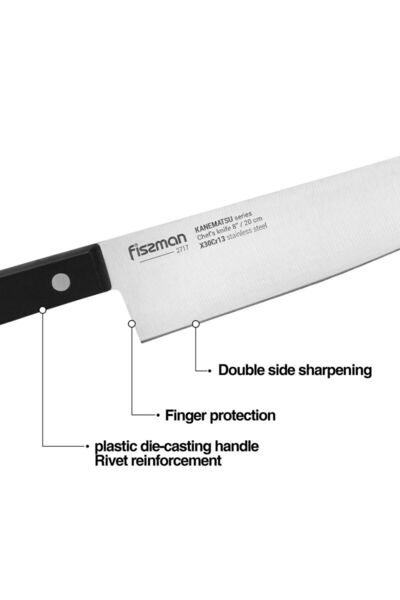 Fissman 7-Piece Knife Set Kanematsu with Wooden Block X30Cr13 Steel
