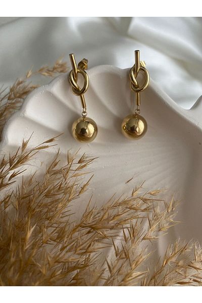 stainless steell Knot Detail Steel Earrings