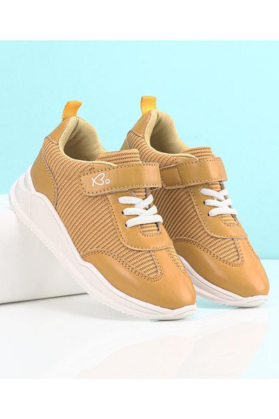 Babyoye Slip On Casual Shoes with Velcro Closure - Mustard Yellow