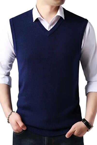 Mood Agenda 2-Piece Men's V-Neck Knitwear Non-Pilling Sweater Men's Slim Fit Sweater