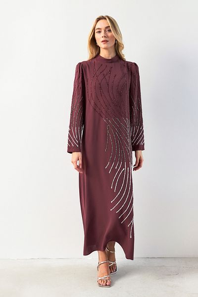 VAVİNOR Βραδινό φόρεμα με πέτρα Nara - Dusty Rose