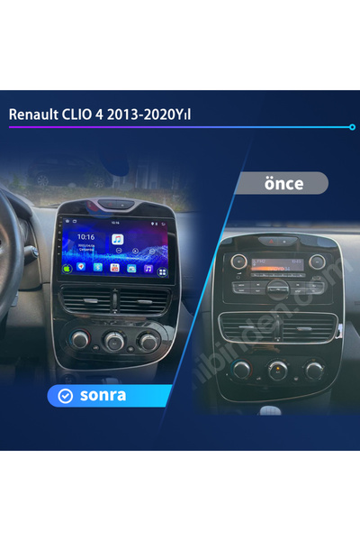 Renault Clıo 4 (2013-2020) Uyumlu Kablosuz Carplay/gps/navigasyon Arka Görünümü/10ınç/8 128gb