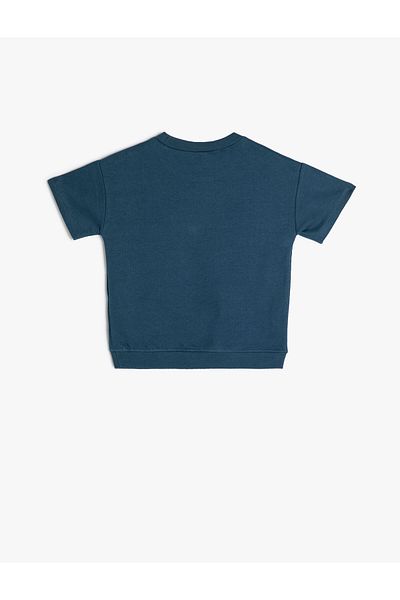Koton Slogan Printed T-Shirt Short Sleeve Crew Neck Cotton