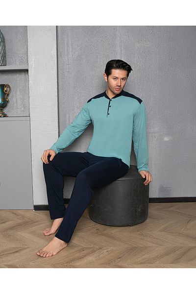 CALİA Men's 4-Season Pajama Set - Buttoned Neck