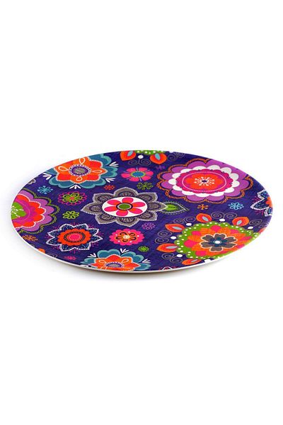 Fissman 1-Piece Flower Printed Plate Purple/Pink/Green 28cm