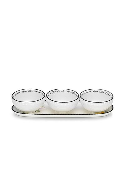 Fissman 3-Piece Gravyboatswith Tray Plate Provence Series Porcelain