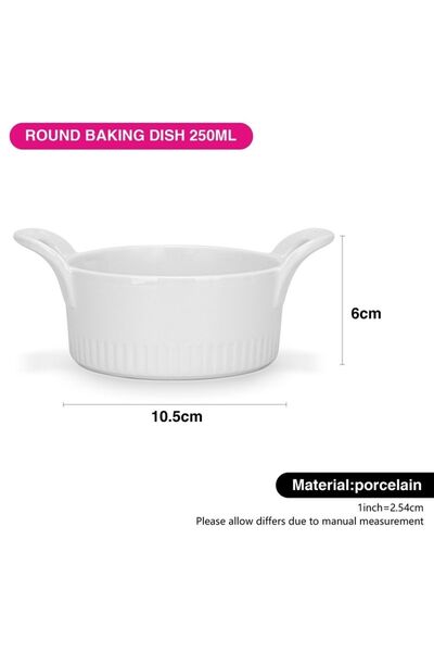 Fissman 2-Piece Round Baking Dish 10.5x6cm/250ml Porcelain