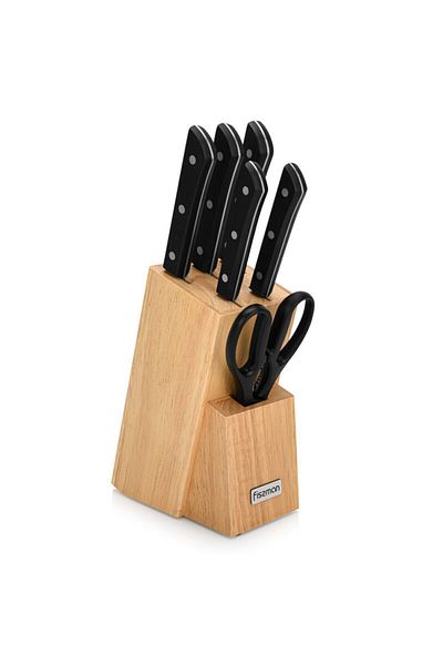 Fissman 7-Piece Knife Set Kanematsu with Wooden Block X30Cr13 Steel