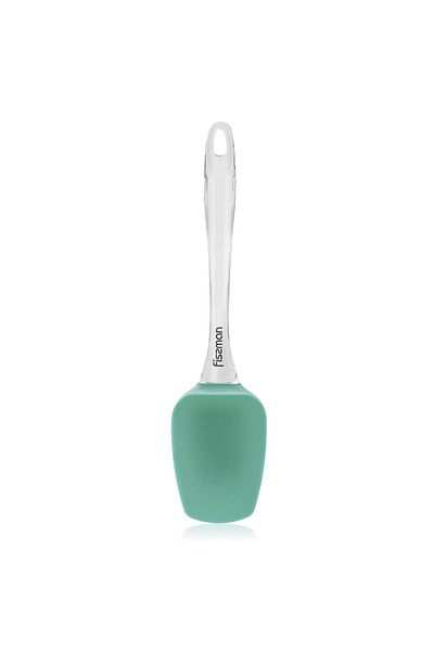 Fissman Silicone Spatula Turner, Transparent Handle High-Heat Resistant Spreading Spatula (Mint)