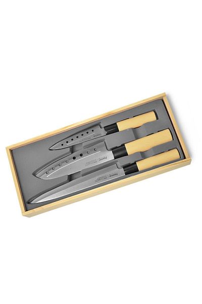 Fissman 3-Piece Non Stick Katana Knifes Brown/Silver 32.5cm