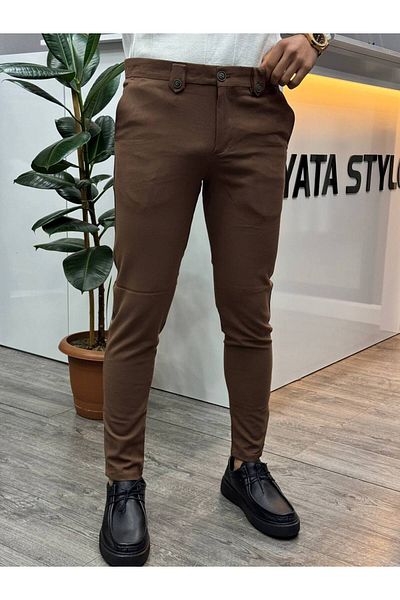 BYATA MENS STYLE Men's Slim Fit Classic Trousers