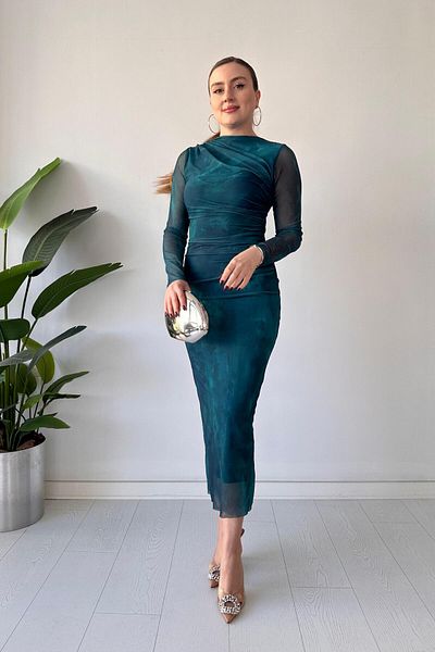 MaziButik Rochie din tul Aurora Culoare Petrol
