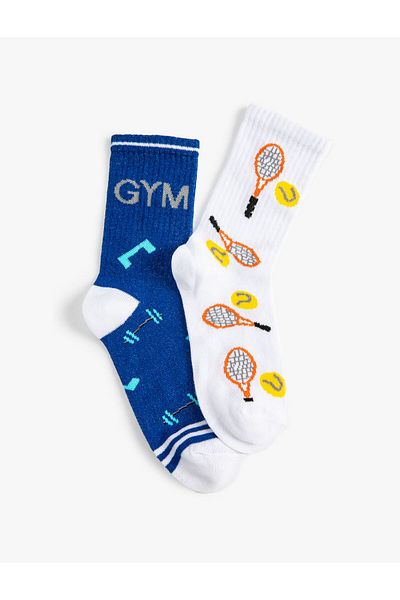 Koton Set 2 șosete tematice sportive