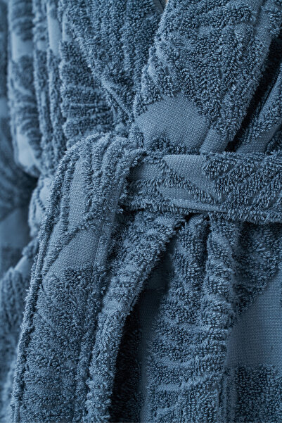 Homelover 100% Cotton Embroidered Leaf Patterned High Quality Women's Bathrobe