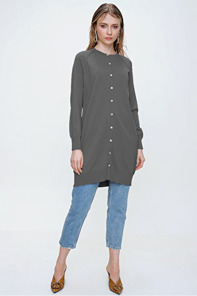 REMSA Μεσαίου μήκους Nuss Μερσεριζέ Πλεκτό Καρντιγκάν - Γκρι H-300