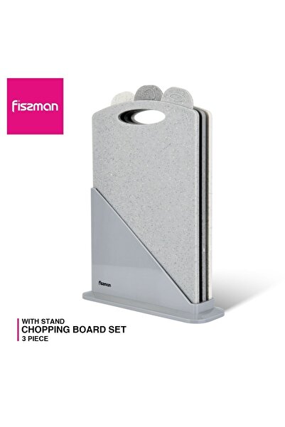 Fissman طقم لوحة مؤشر التقطيع مكون من 3 قطع رمادي 31x19.5 سم