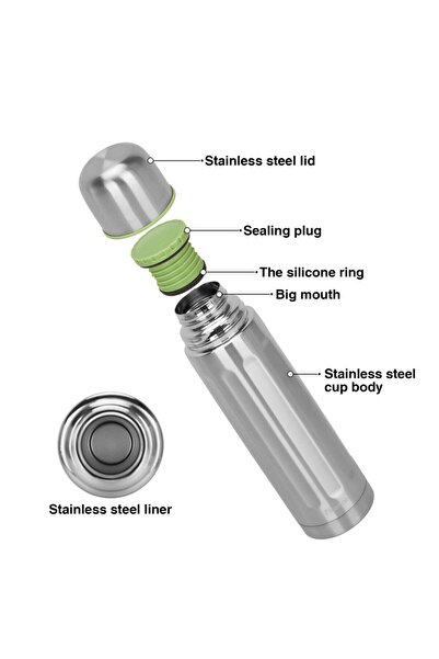 Fissman Double Wall Vacuum Flask 1000 ml Stainless Steel