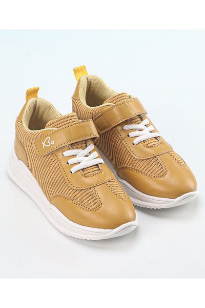 Babyoye Slip On Casual Shoes with Velcro Closure - Mustard Yellow