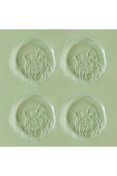 Bella Maison Mushroom Amorphous 4-Piece Glass Plate Natural (28 cm)