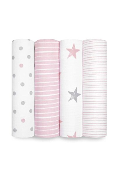 aden + anais Aden + Anais - بطانية قماط موسلين أساسية - عبوة من 4 قطع