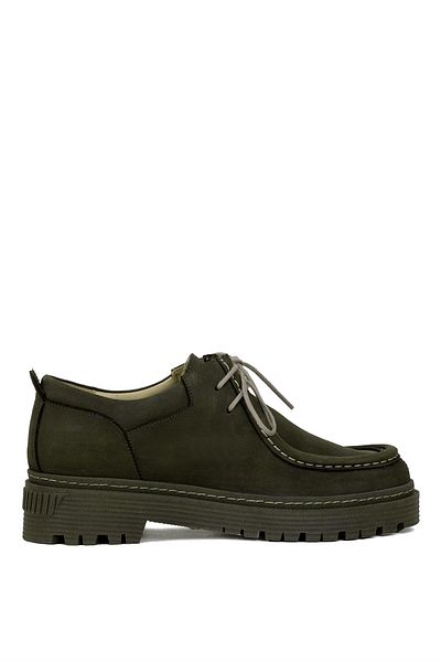Ayakkabı Fuarı Elit Vvs24161N - Green Women's Nubuck Genuine Leather Casual Shoes