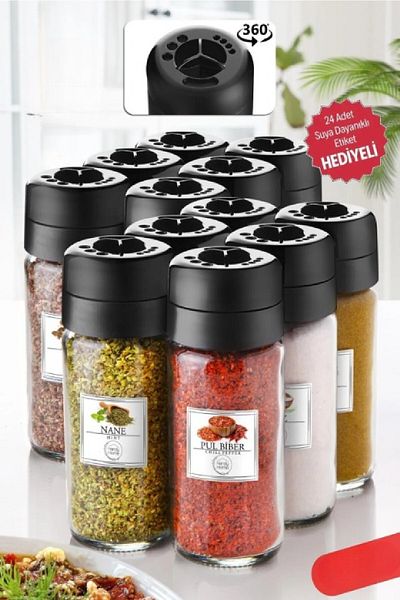 Bkmc 6 Pieces Star Spice Rack Set with Three Stage Swivel Lid - 310 Cc