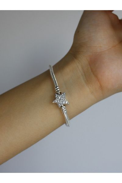 MAVEGA Pndr Model |   Clip Star Bracelet |   316L Steel |   Zircon Stone |   Silver Color |   18cm |   Boxed