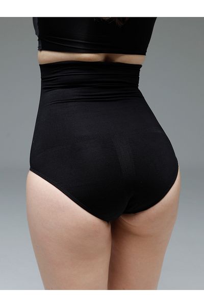 MİSTİRİK Ψηλόμεσο Biloba Μοντέλο Seamless Slip Corset - Αντιχαλαρωμένο, Μαύρο Χρώμα