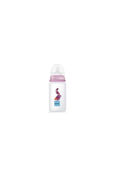 Bebedor Purple Bird Patterned Pp Baby Bottle 125 ml 23302
