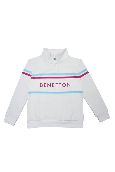 Benetton Girl's Ecru Sweatshirt