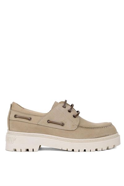 Ayakkabı Fuarı Elit VVS24160N - Pantofi casual de damă, din piele naturală, nubuc, culoare nisip