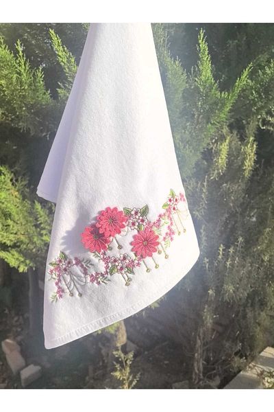 Peacock 3-Piece 3D Embroidered 100% Cotton Hand Towels Suitable for Dowry Gift 50X90