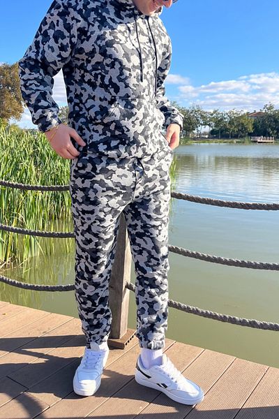 ruNadeS Men's Relaxed Fit Sweatpants with Raised Inside and Elastic Legs and Kangaroo Pocket - Home Wear