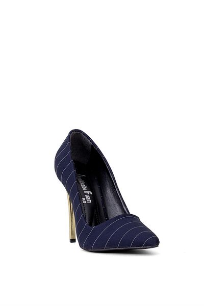 Ayakkabı Fuarı Elit Mst1920S - Women's Navy Blue Satin Stiletto