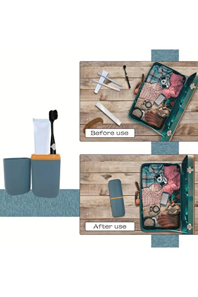 MAİN SHOP 2Pcs Green Color Organizer Travel Type Carry Glasses Toothpaste Storage Makeup Box M-1042