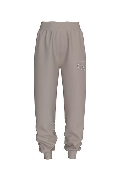 Calvin Klein Dámské tepláky CK Raised Embossed Logo Beige Jogger
