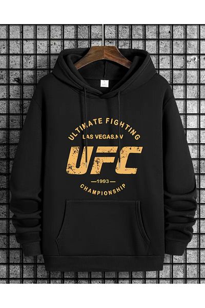 Marco Fresco Ufc Printed Men's Hooded Sweatshirt Creative Design with Stretchy Fabric for Comfortable Use