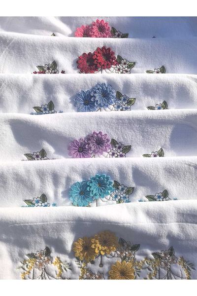 Peacock Set of 6 3D 100% Cotton Hand Towels 50X90 (2600Gr)