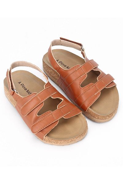 Pine kids Sandals With Velcro Closure - Brown