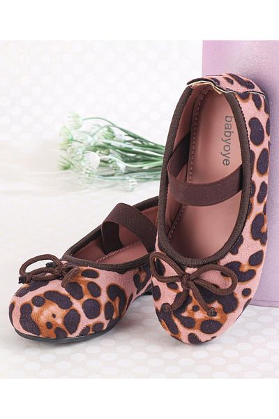 Babyoye Party Wear Belly Shoes Cheetah Print - Pink