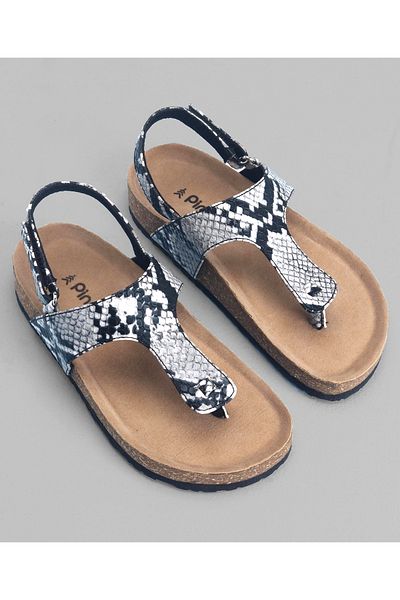 Pine kids Casual Wear Sandals with Velcro Belt Closure - Silver