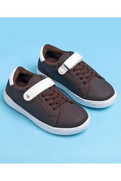 Pine kids Velcro and Lace Closure Casual Shoes - Brown