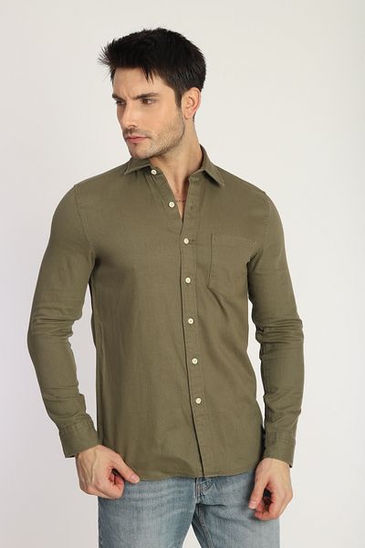 USSO Slim Fit Men's 100% Cotton Long Sleeve Shirt 3 Colors