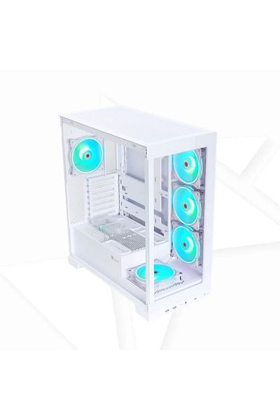 ASA ULTRA White with 5 ARGB Fans Mid-Tower Case