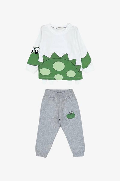 Breeze Turtle Figured Tracksuit Set - Ecru