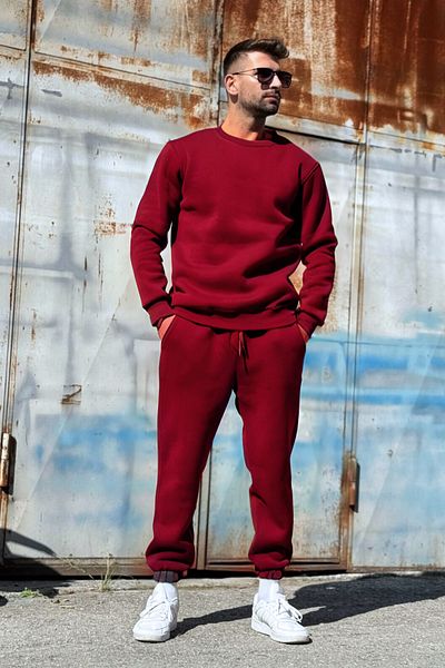 BayBayan Ανδρικό Σετ Φόρμας Crew Neck 3 Thread