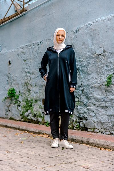SELF CONTROL Σετ τουνίκ φόρμας Navy Blue Hijab - Σετ των δύο
